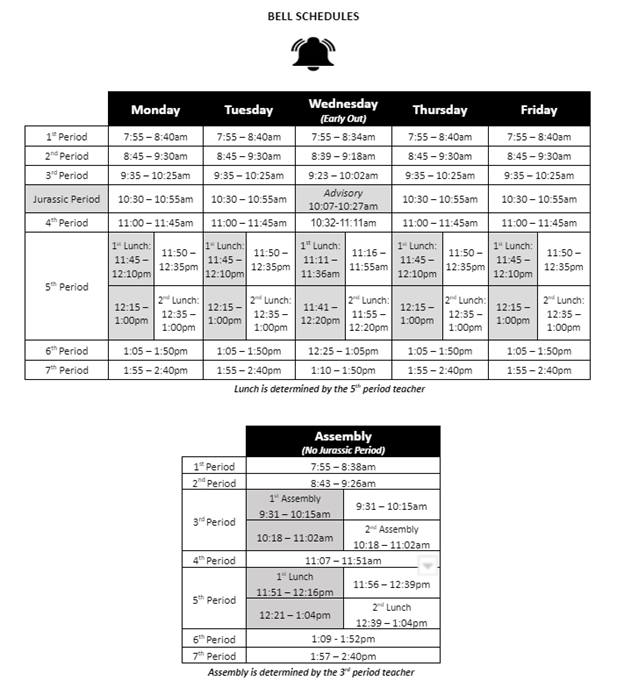 Picture of Bell Schedule